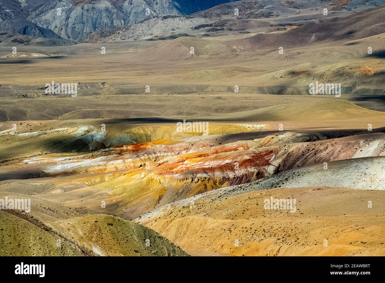 Die altai-Berge. Landschaft der Natur auf dem Altai-Gebirge und in den Schluchten zwischen den Bergen. Stockfoto