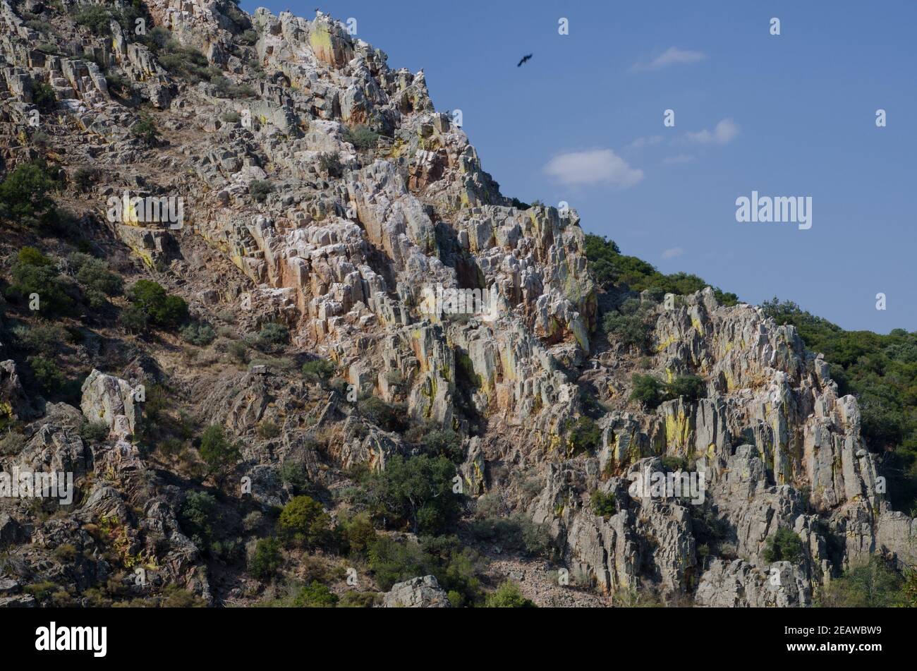 Felsenklippe von La Portilla del Tietar. Stockfoto