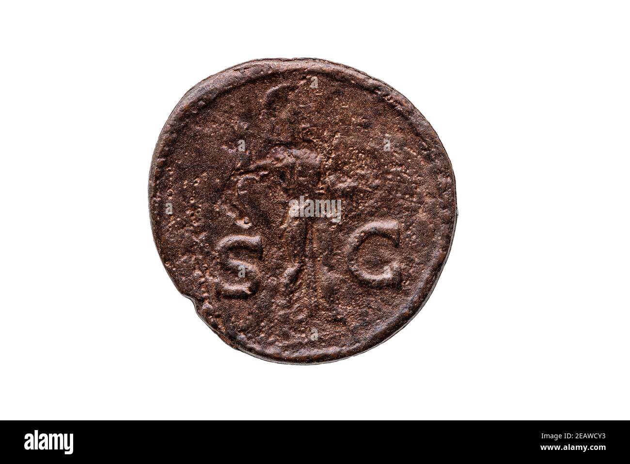 Roman als Münze des römischen Kaisers Claudius Stockfoto