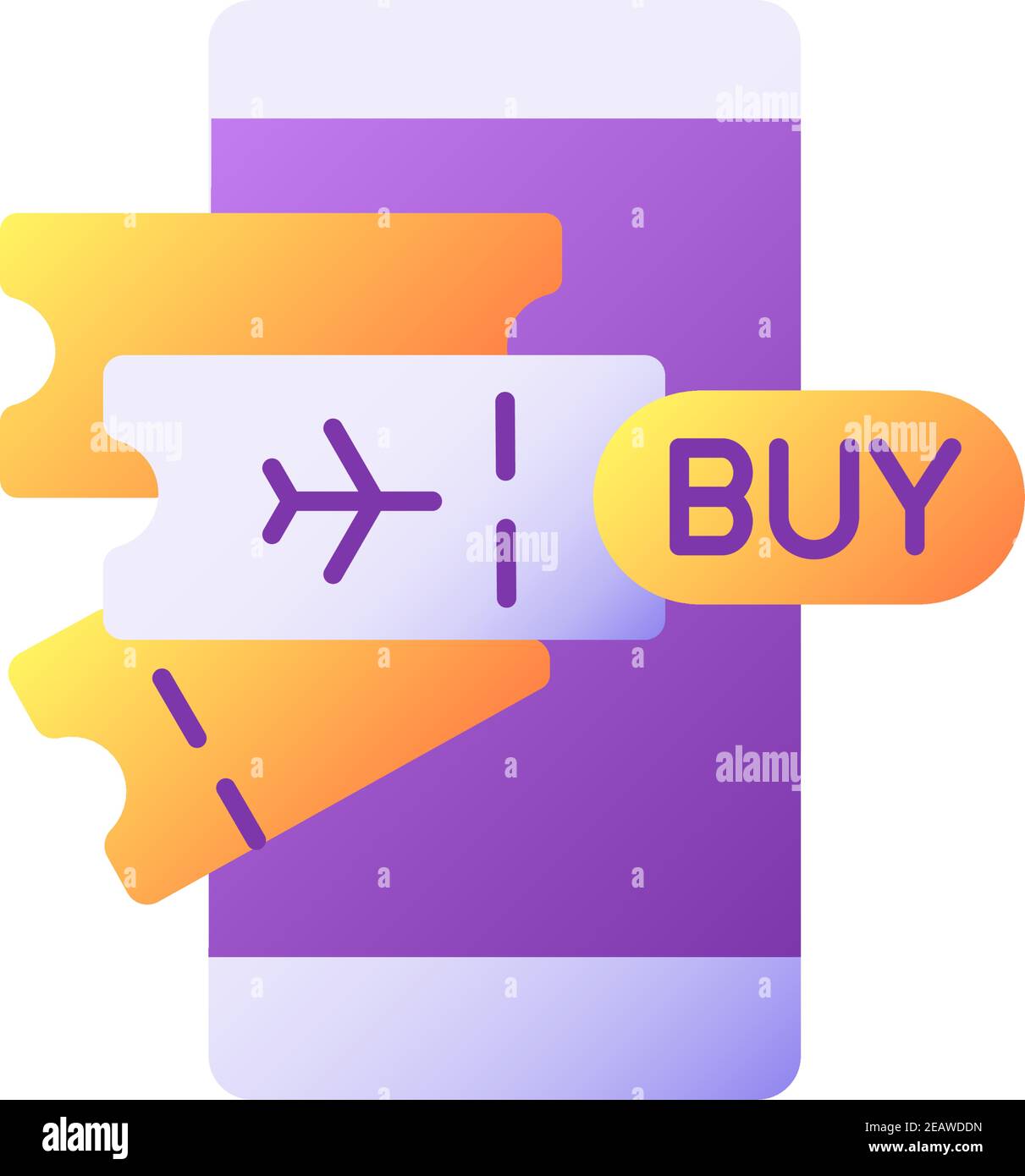 Kaufen Tickets online Vektor flache Farbe Symbol Stock Vektor