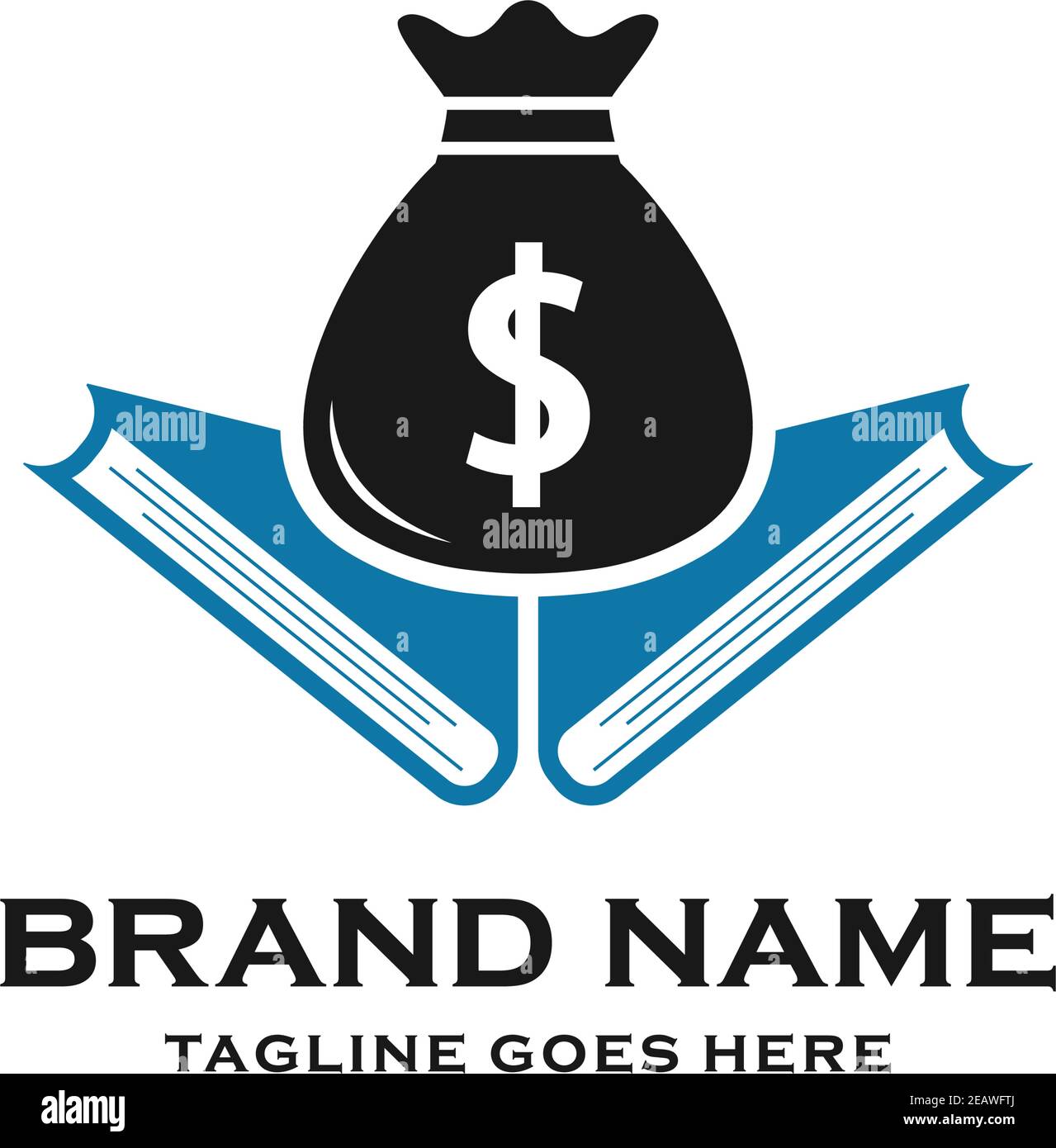 Logo-Design lernen, Geld zu sparen Stock Vektor