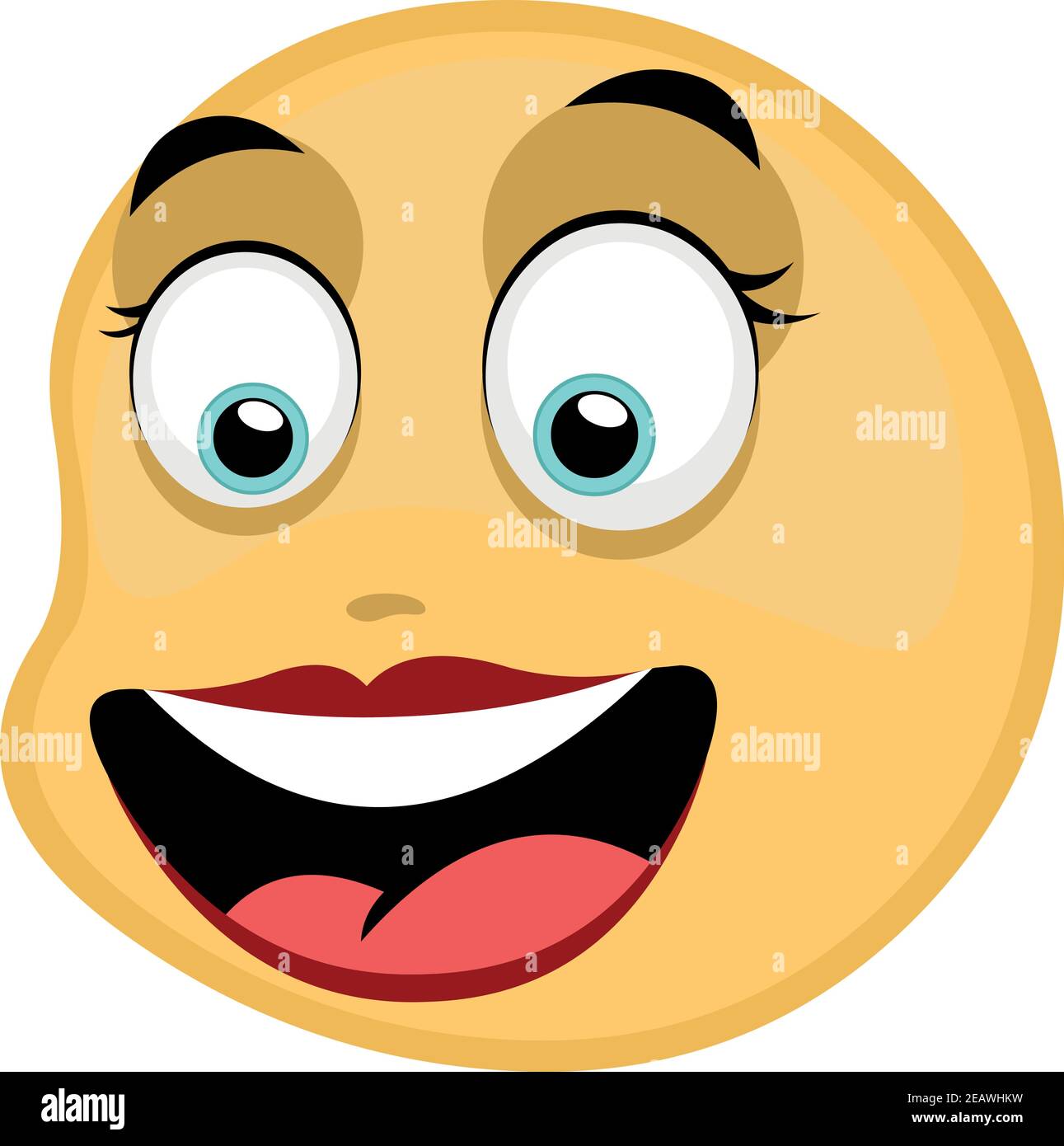 Vektor-Illustration eines weiblichen Emoticons, mit einem glücklichen Ausdruck Stock Vektor