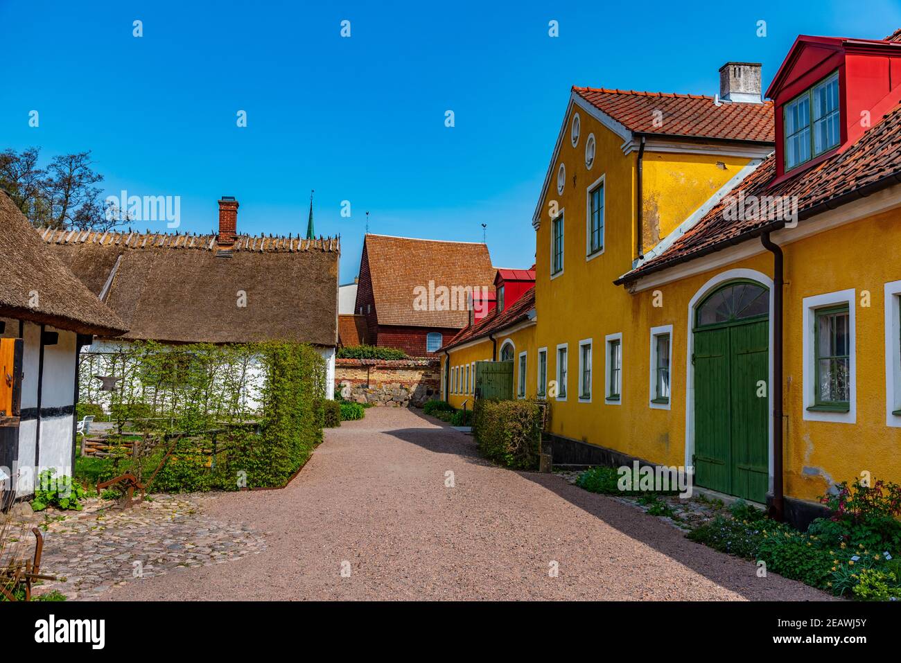 Bauernhof im Freilichtmuseum Kulturen in Lund, Schweden Stockfoto