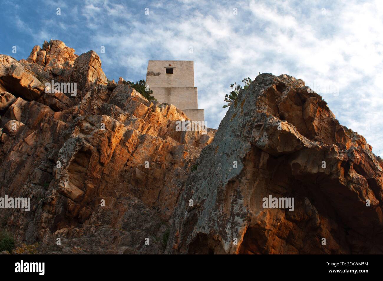 Salinas Küsten Turm, Muravera, Cagliari Bezirk, Sardinien, Italien, Europa Stockfoto