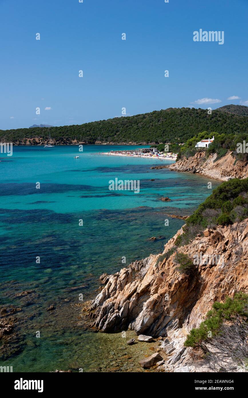 Weißer Sand und tropisches Wasser in der berühmten Tuerredda Strand, Sardinien Stockfoto