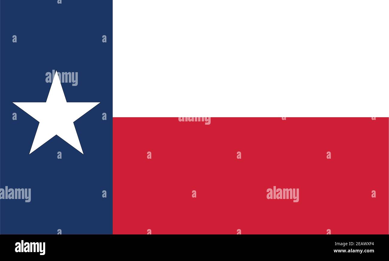 Texas Flag Vektor isoliert auf transparentem Hintergrund. Es repräsentiert Texas als den Lone Star Staat. Stock Vektor