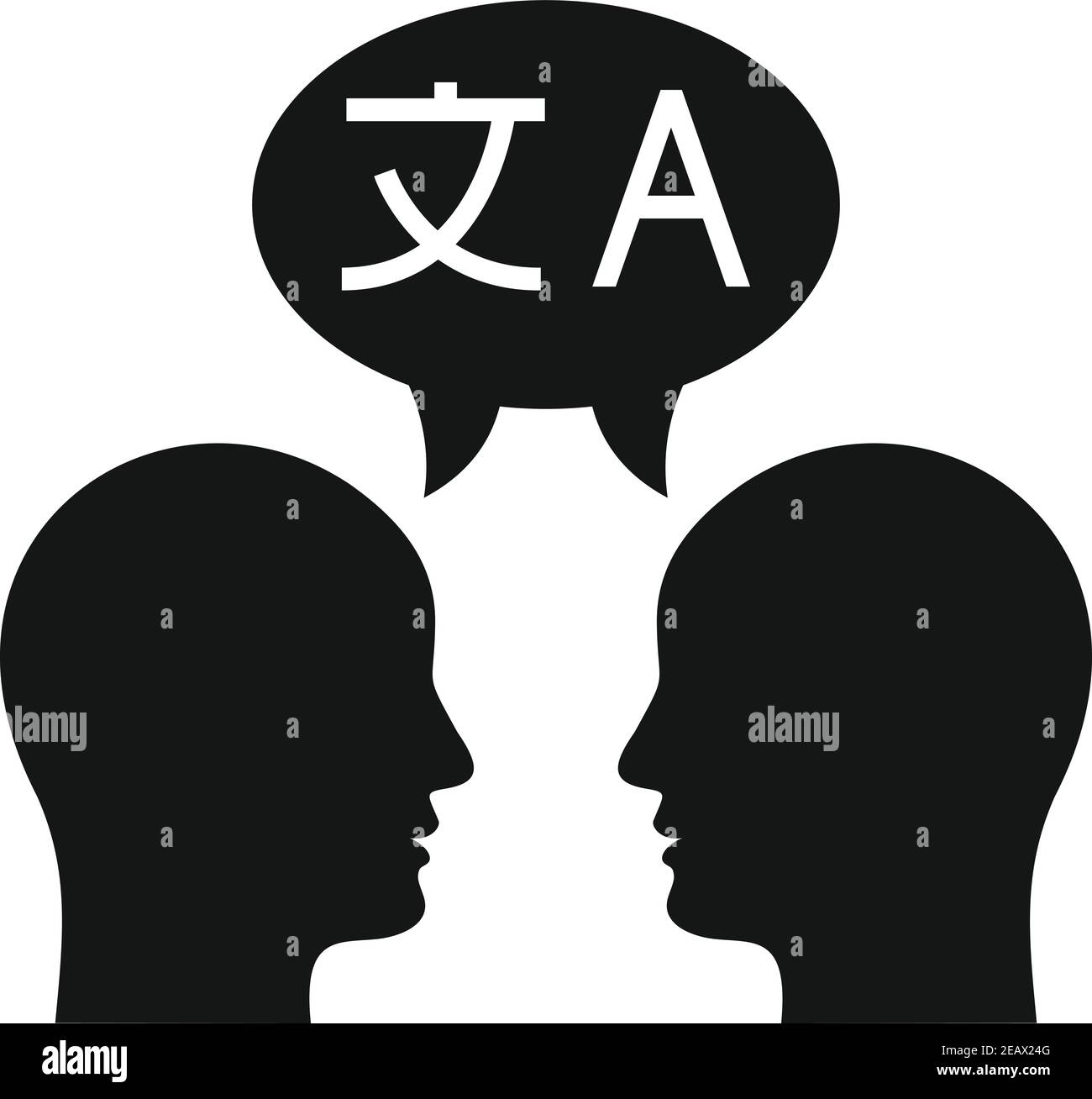 Conversation Translator Symbol, einfacher Stil Stock Vektor