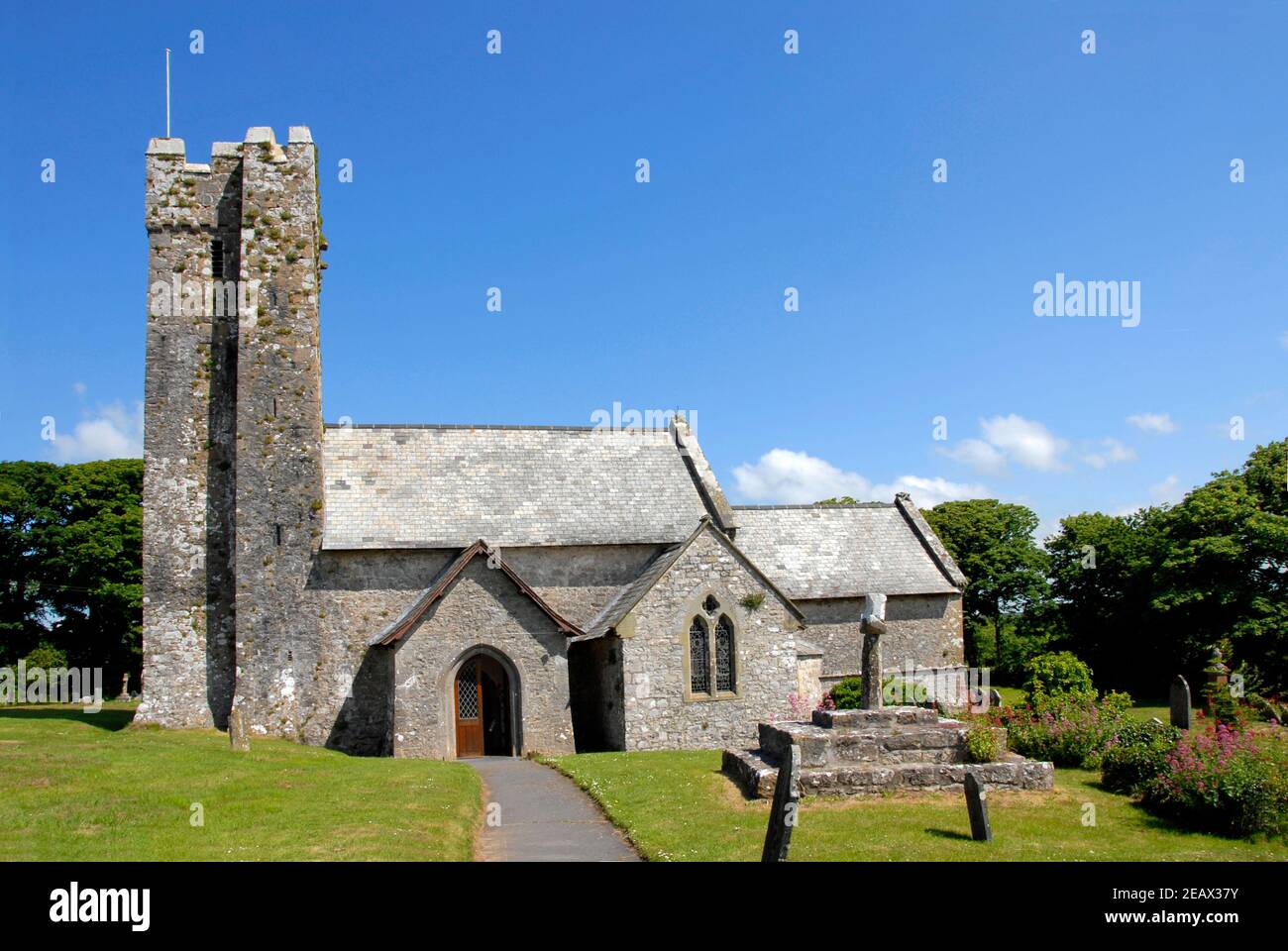 St. Michael and All Angels Kirche, Bosherston, Pembrokeshire, Wales Stockfoto