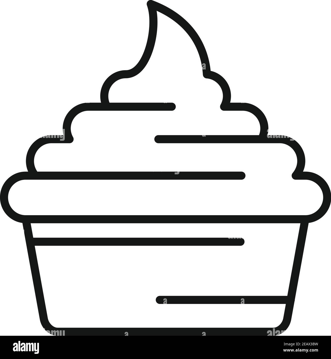 Milch Cupcake Symbol, skizzieren Stil Stock Vektor
