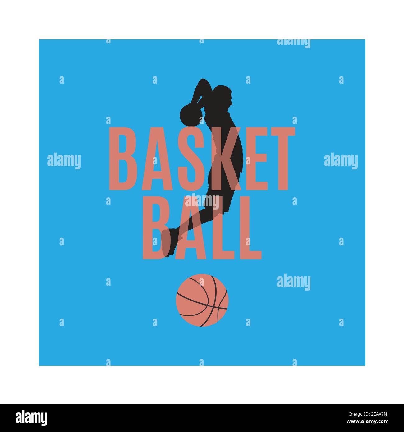 Basketball-Emblem, Label, Print, T-Shirt-Design, Vektor-Illustration. Basketball-Schießtechnik. Stock Vektor