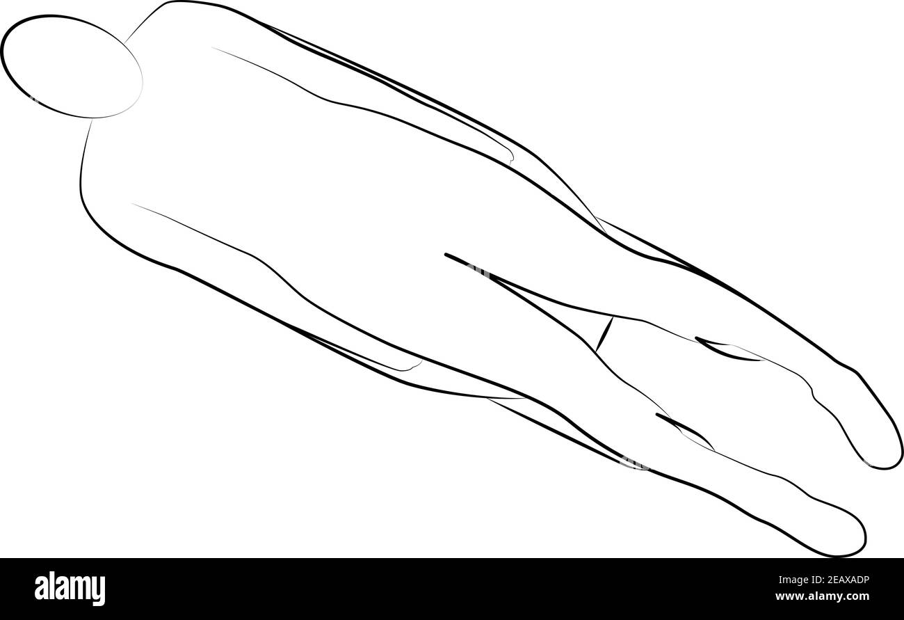 Rennrodel. Wintersport-Ikone eines Sets. Olympische Disziplinen. vektor-Illustration. Stock Vektor