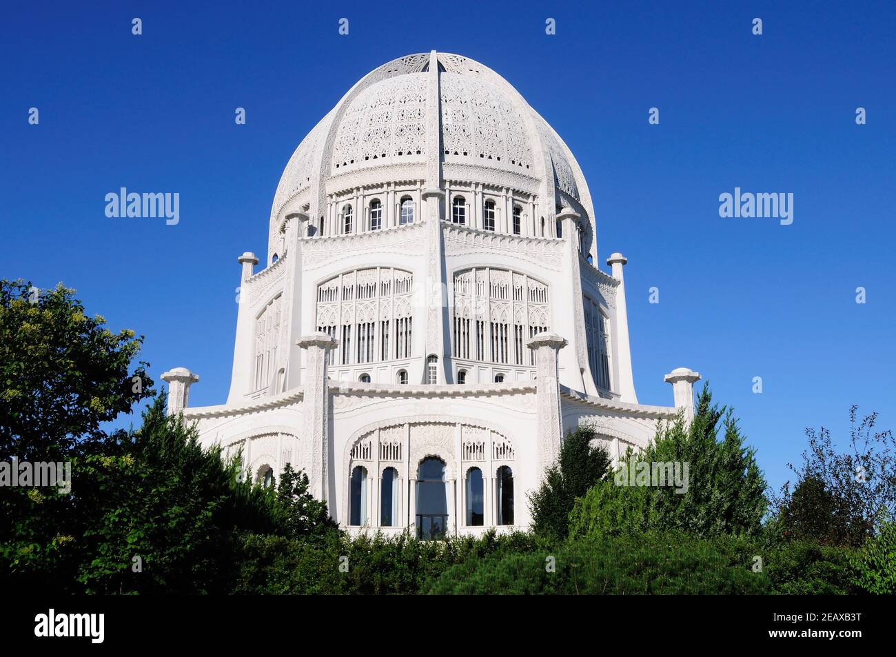 Wilmette, Illinois, USA. Bahai Tempel, einer von einer Handvoll Tempel weltweit und ein Eckpfeiler für den Bahai Glauben. Stockfoto