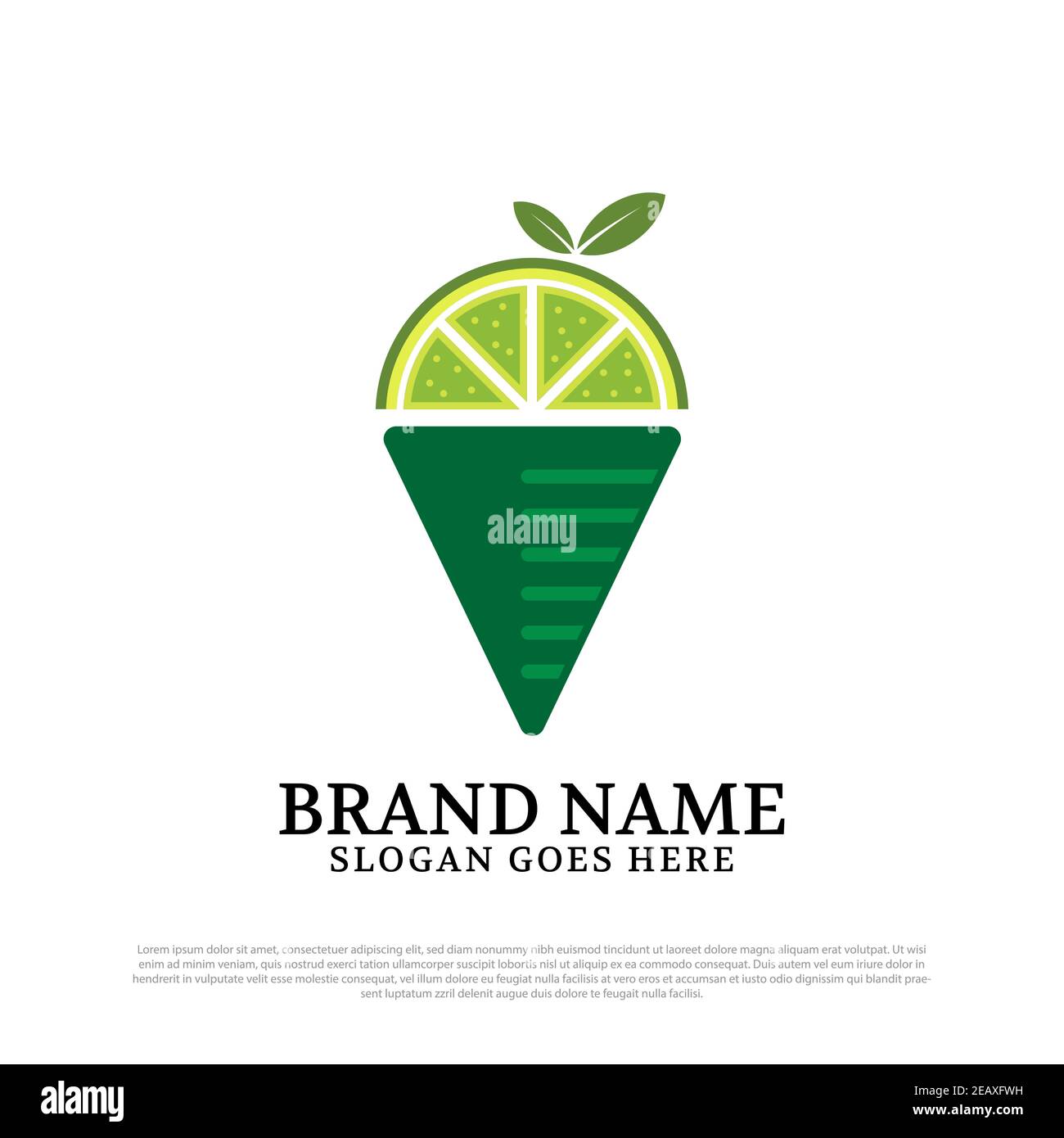 Lime Eis Logo Design Inspiration, kann Lebensmittel und Getränke Café Logo Design Konzepte verwenden Stock Vektor