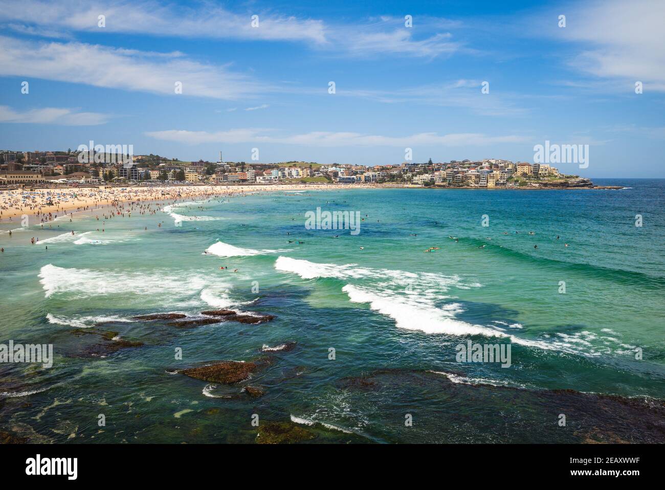 Landschaft von Bondi Beach in der Nähe von Sydney in Australien Stockfoto
