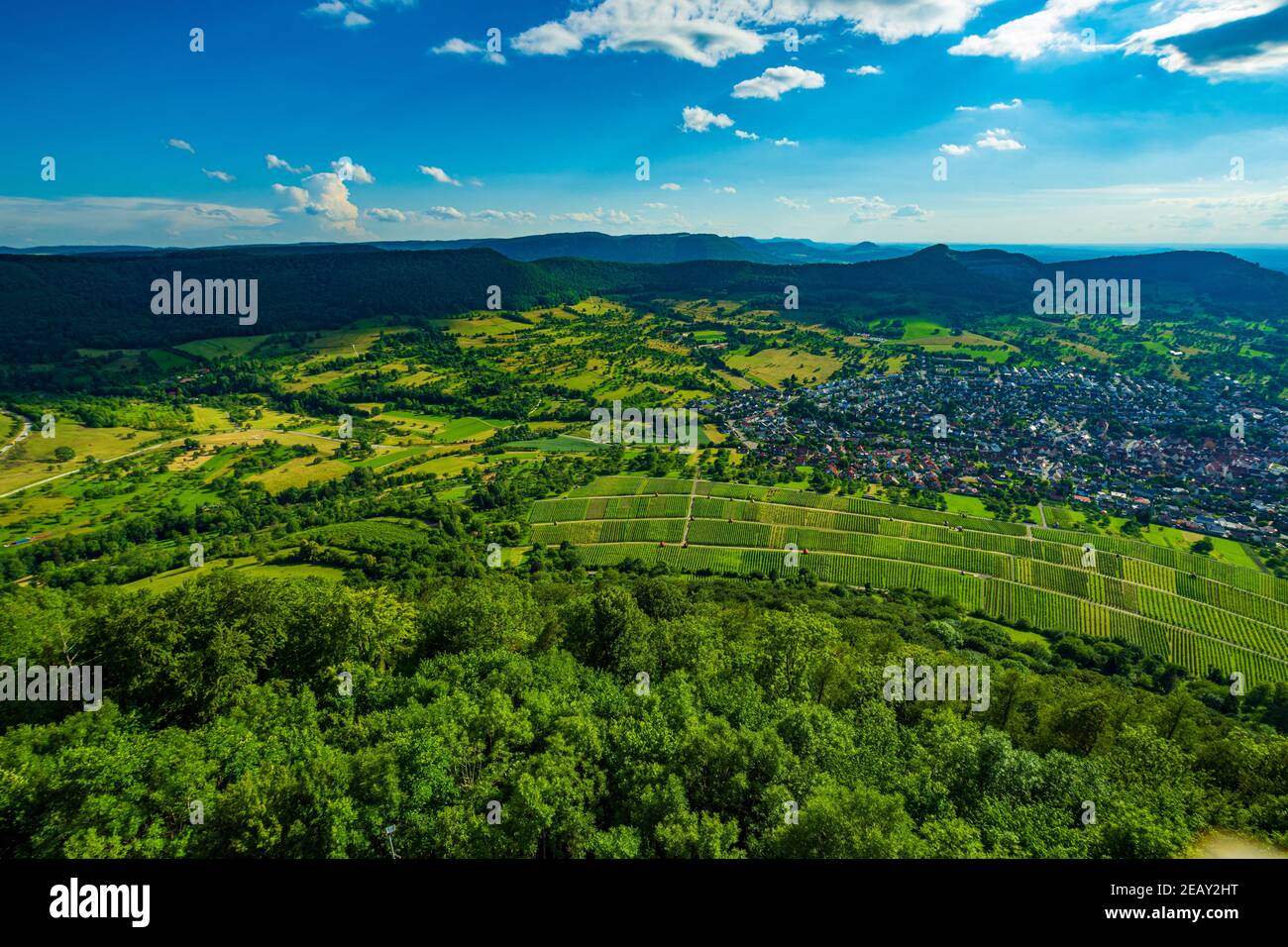 Panorama über die Schwäbische Alb Stockfoto