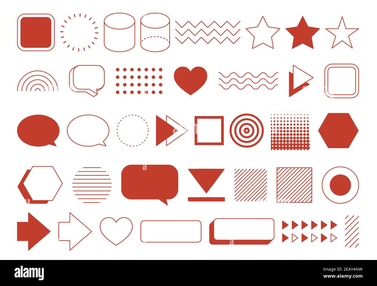 Retro Design Element geometrische Formen gesetzt. Vintage-Design mit Linie und abstrakter Form. Stock Vektor