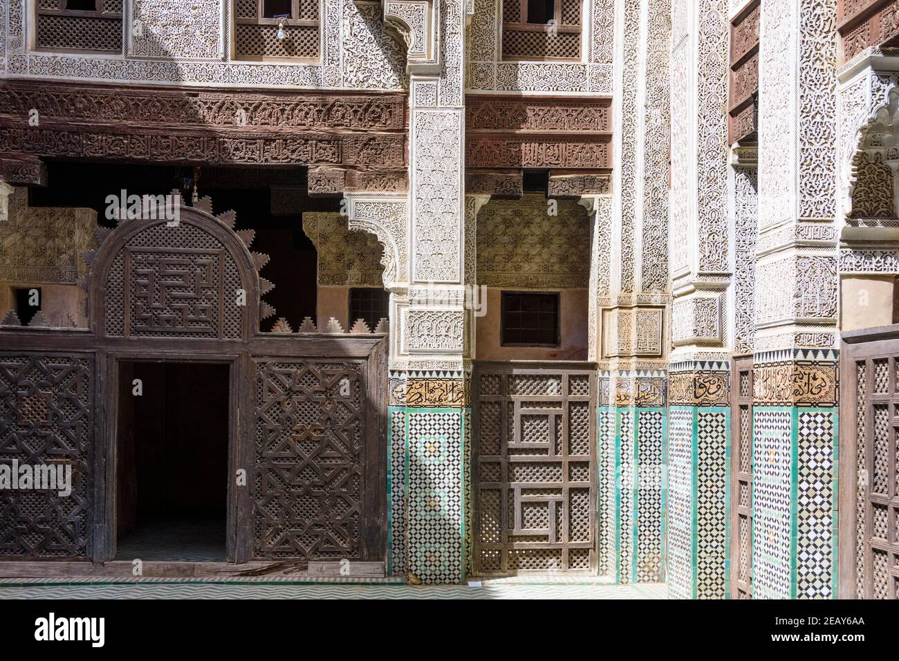 Die Bou Inania Madrasa in Meknes, Marokko. Stockfoto