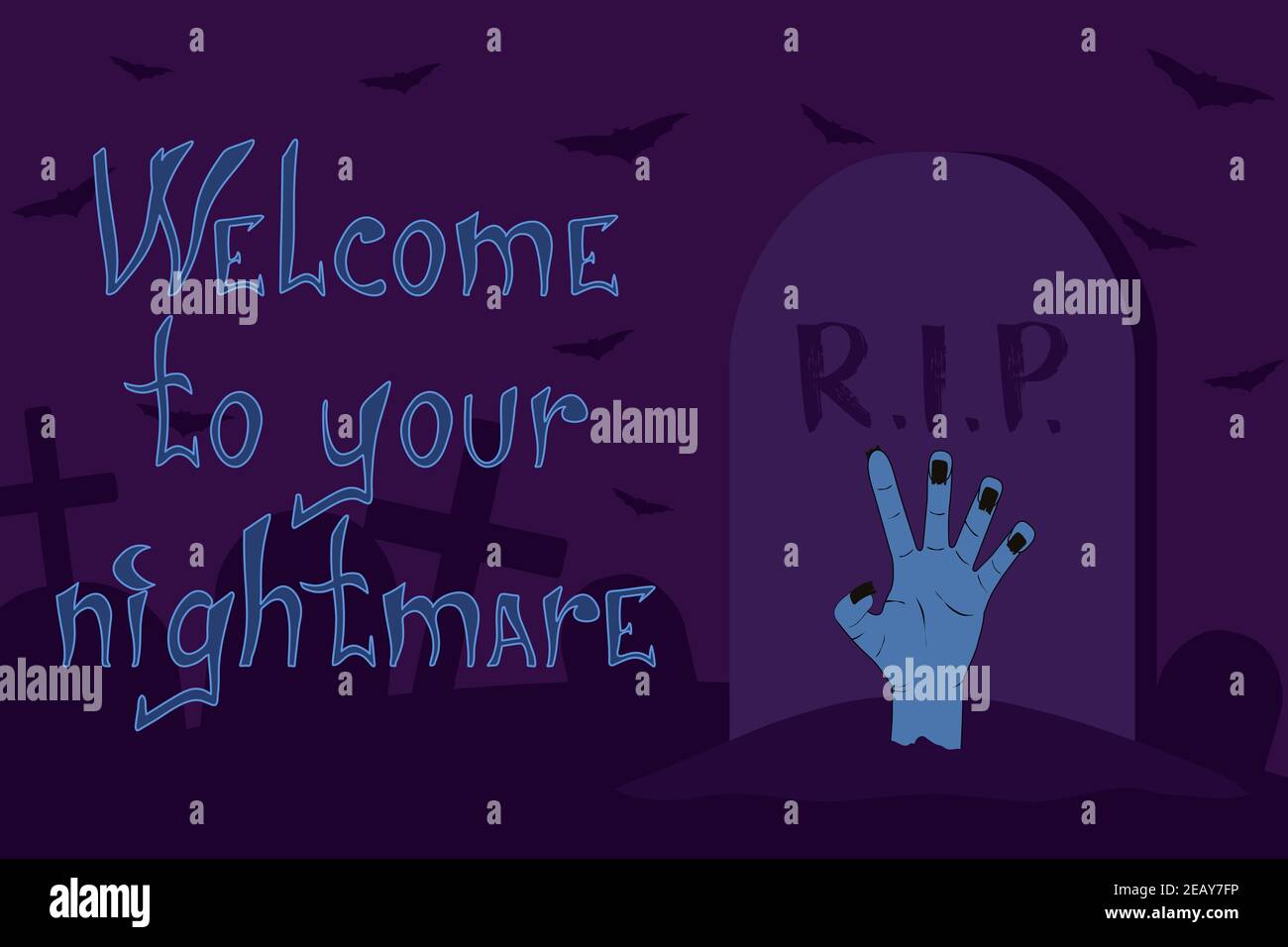 Willkommen zu deiner Albtraum halloween Illustration Stock Vektor