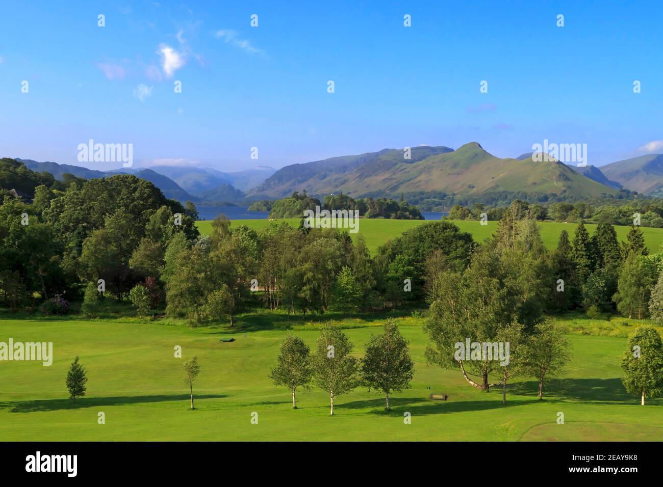 Catbells, Derwentwater und Borrowdale at Dawn, Cumbria Stockfoto