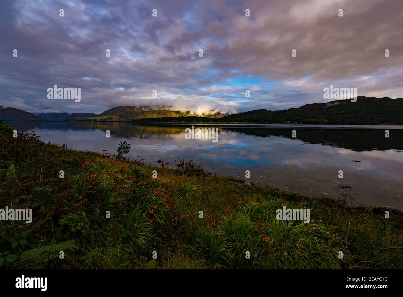 Reflections in a Scottish Loch 001 Stockfoto