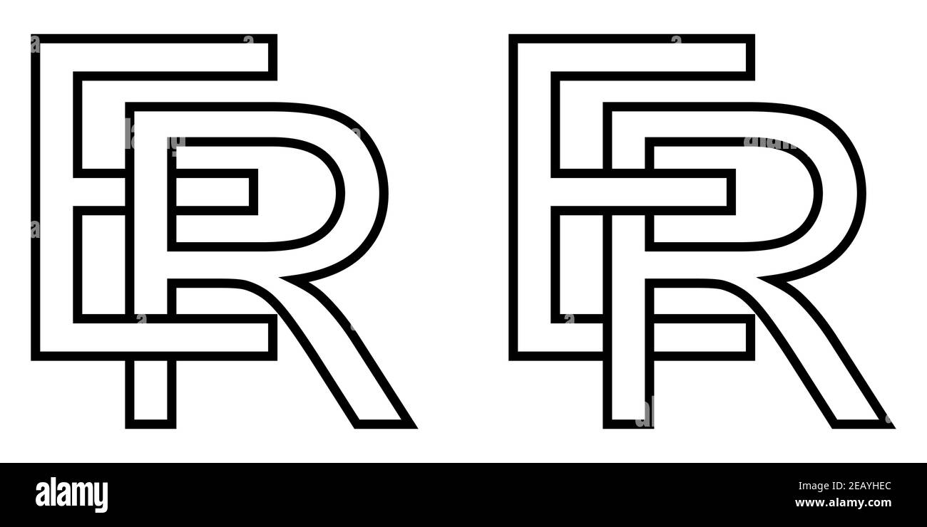 Logo Zeichen er re Symbol Zeichen interlaced Buchstaben R, E Vektor Logo er, re erste Großbuchstaben Muster Alphabet e, r Stock Vektor