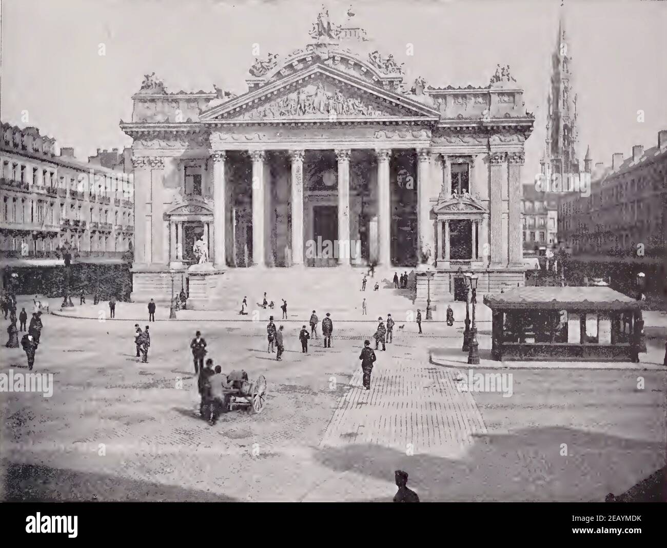 Vintage-Fotografie der Börse, Brüssel, Belgien. Stockfoto