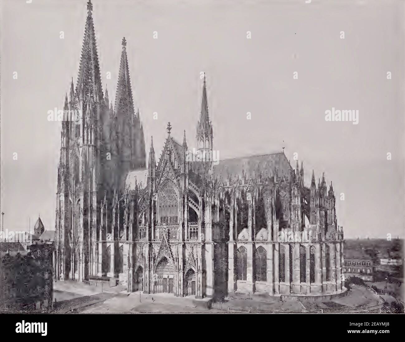 Jahrgang 1892 Fotografie des Kölner Doms - 1892 Stockfoto