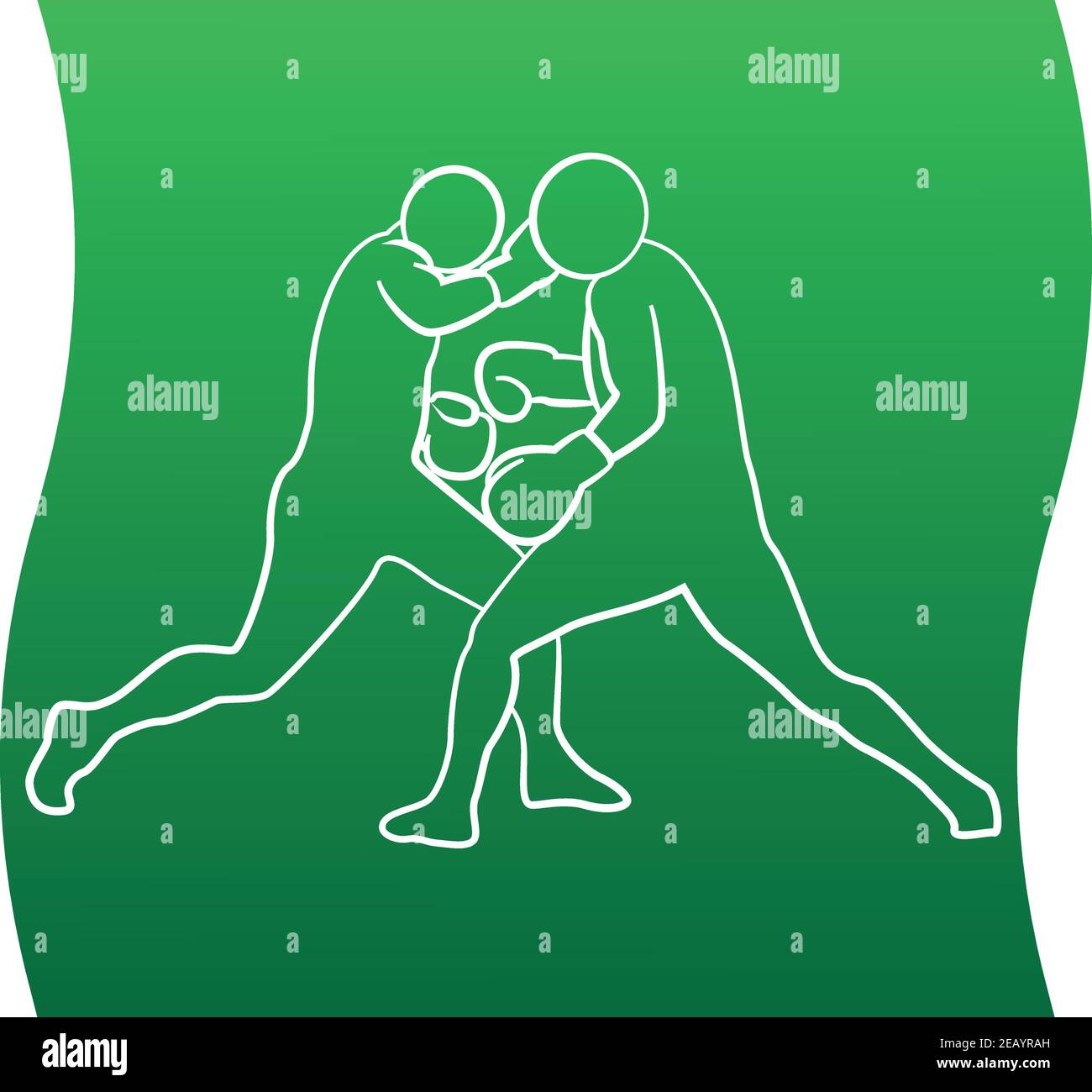 Box-Symbol eines Sport-Set. Linienvektordarstellung EPS 10 Stock Vektor