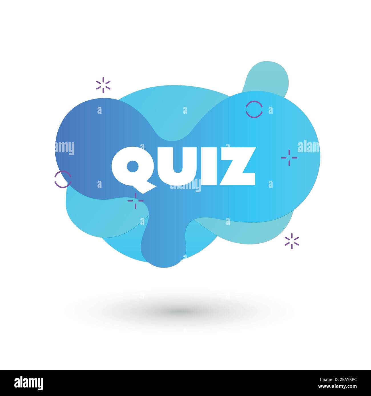 Quiz blaues Logo isolieren auf weiß, Fragebogen-Symbol, Umfrage Zeichen, flache Blase Sprache Symbole Stock Vektor