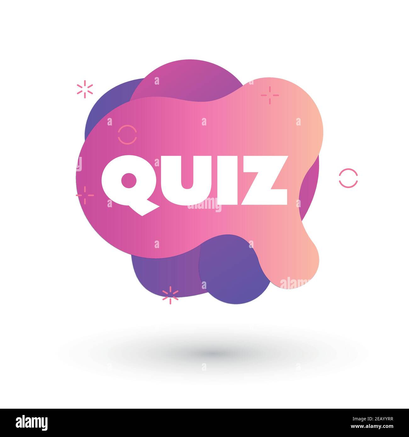 Quiz Logo im Liquid Bubble Stil. Quiz Brainy Spiel Wort. Vektor Stock Vektor