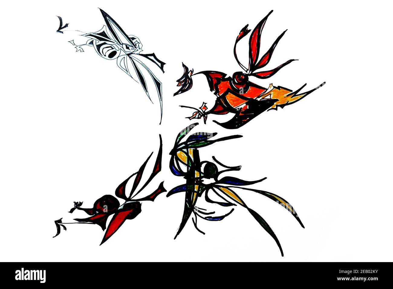 Bugs in Flug 1982 Stockfoto