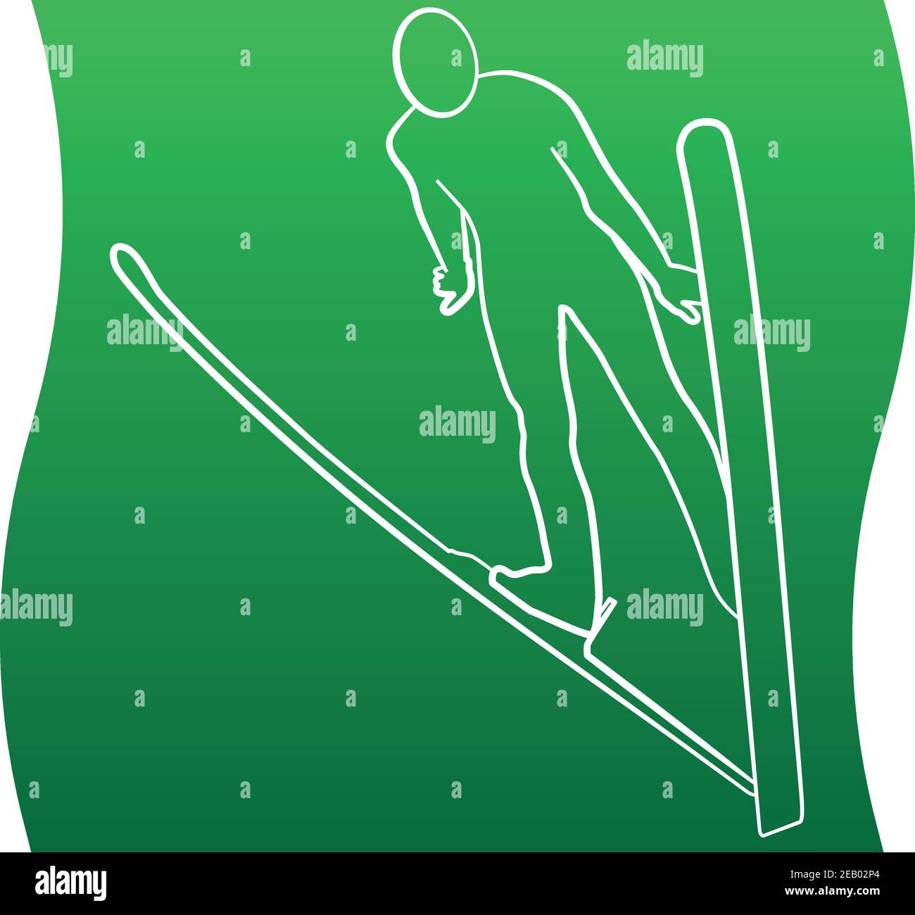 Vector Skispringer Sportsman Linie Symbol eines Sport-Set. EPS 10 Stock Vektor