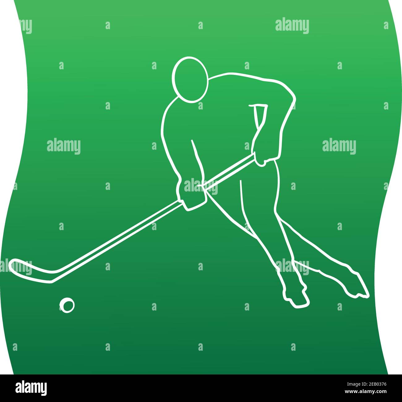 Eishockey-Spieler Linie Symbol eines Sport-Set. Vektor EPS 10 Stock Vektor