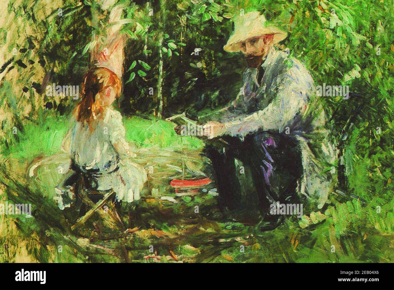 Eugène Manet und seine Tochter im Garten 1875 Stockfoto