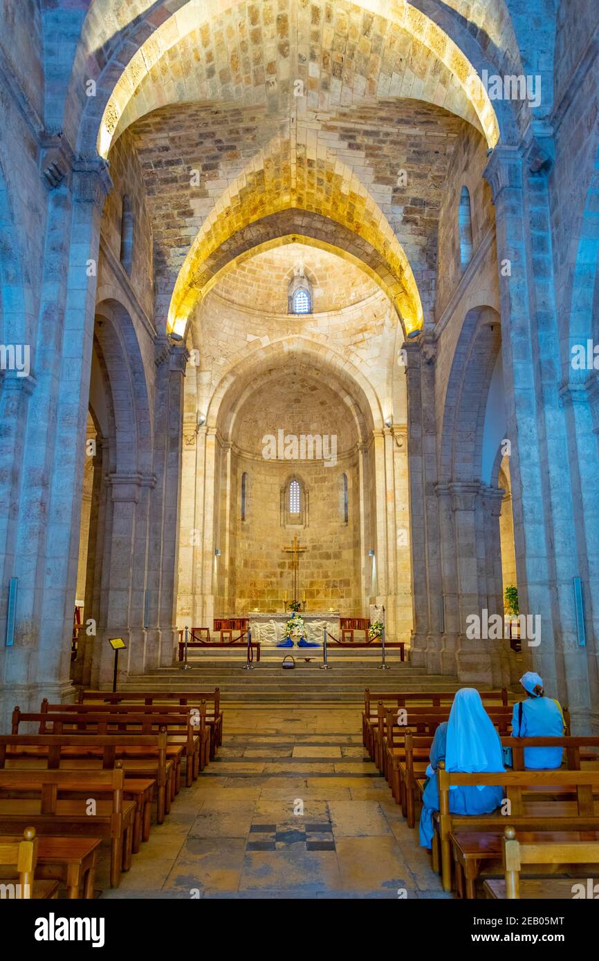 JERUSALEM, ISRAEL, 9. SEPTEMBER 2018: Das Innere der St. Anna Kirche in Jerusalem, Israel Stockfoto