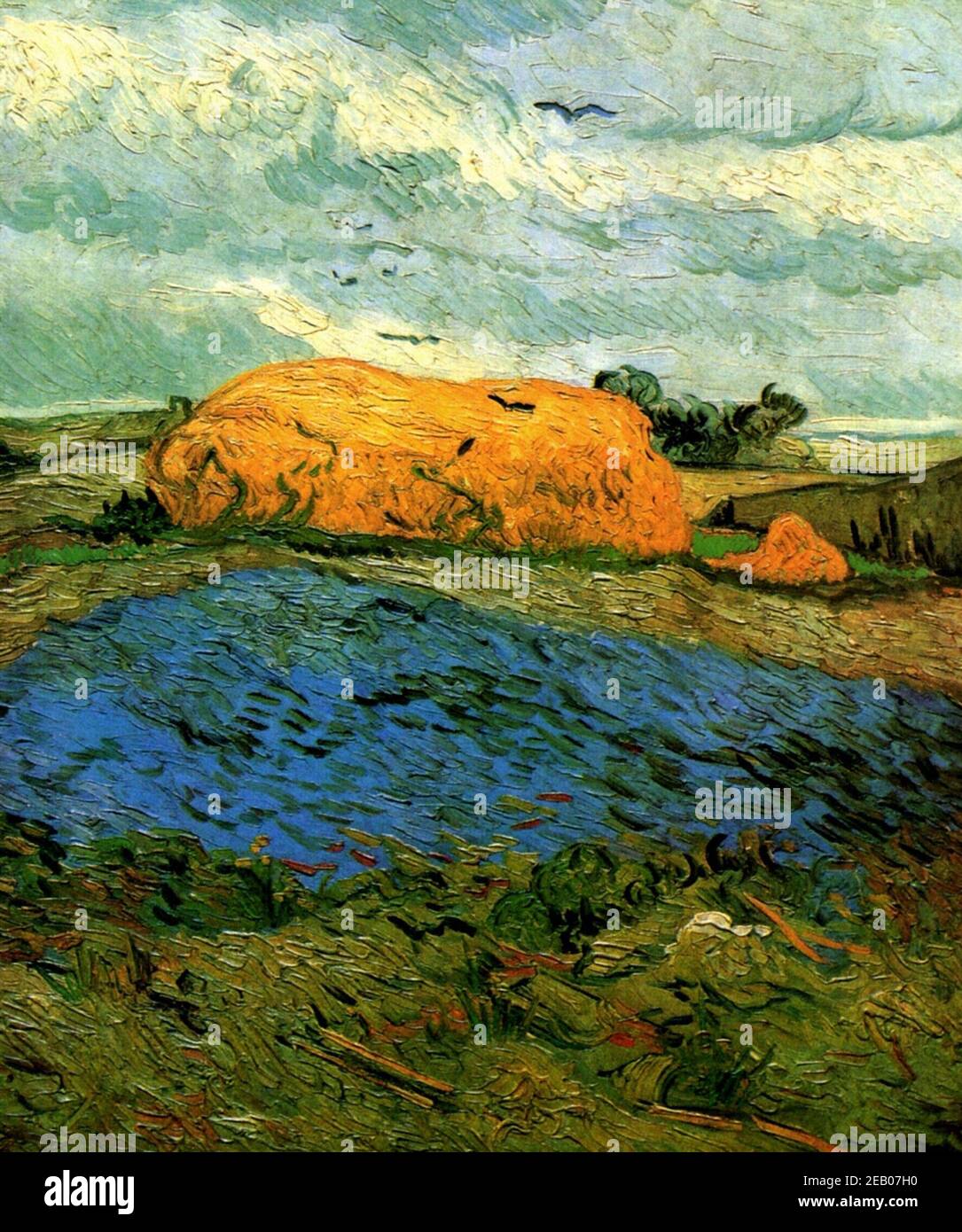 Haystacks under a Rainy Sky 1880 Stockfoto