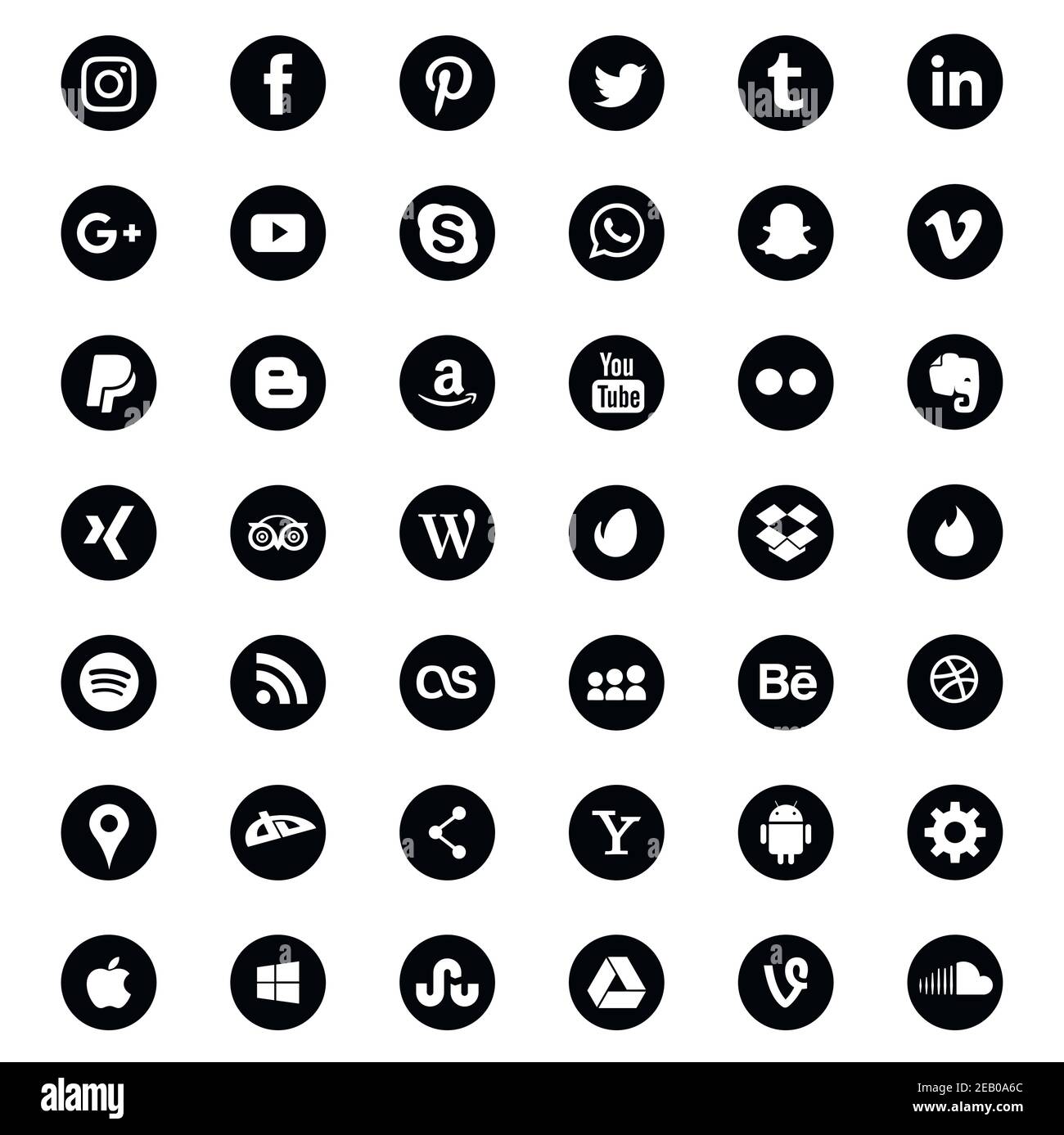 Symbole für Social-Media-Anwendungen festgelegt Stock Vektor