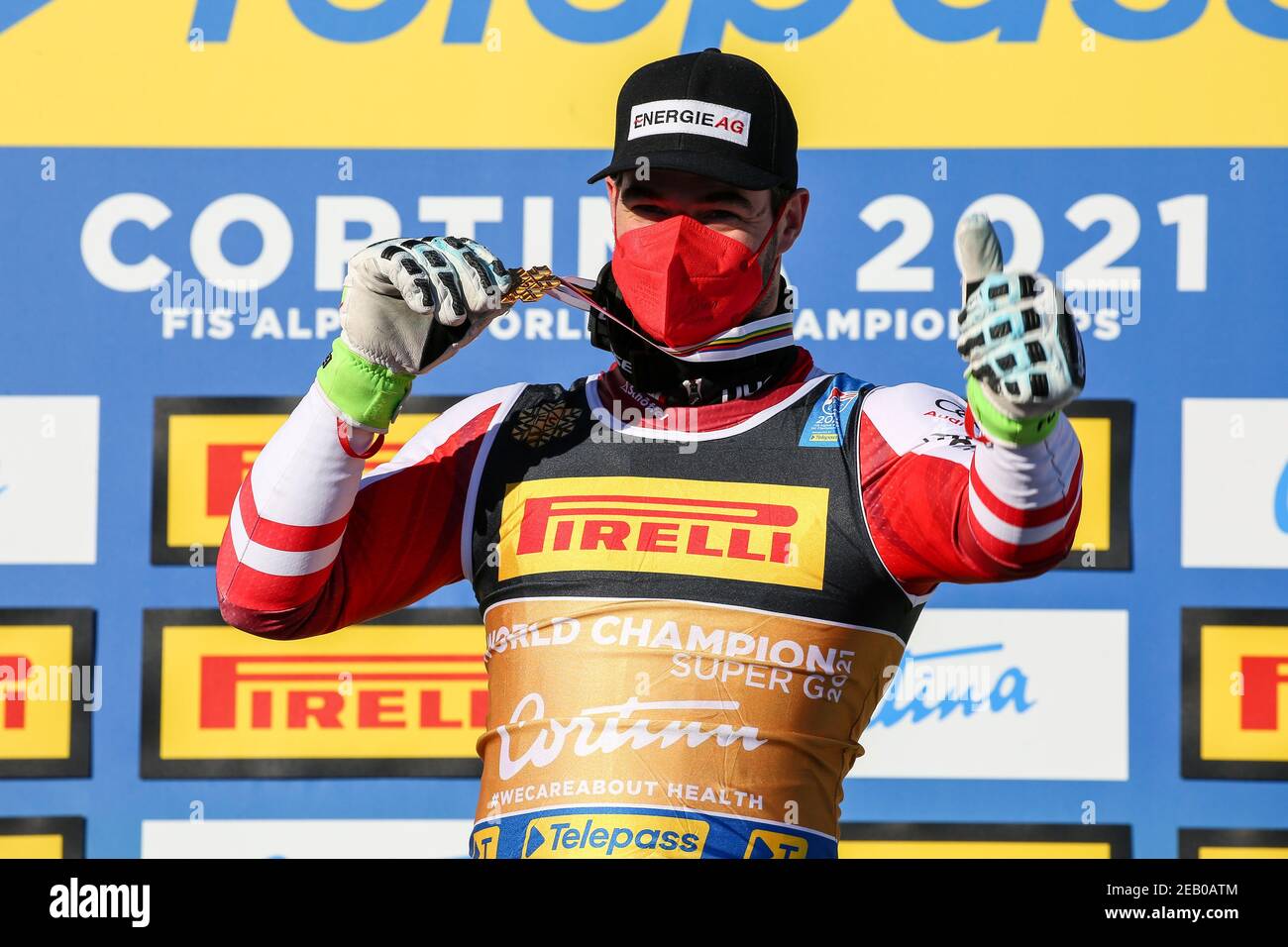 Cortina (BL, Italien. Februar 2021, 11th. Cortina (BL), Italien, Olympia delle Tofane, 11. Februar 2021, Vincent KRIECHMAYR (AUT) während der FIS Alpine World SKI Championships 2021 - Super G - Männer - Alpine Ski Race Credit: Luca Tedeschi/LPS/ZUMA Wire/Alamy Live News Stockfoto