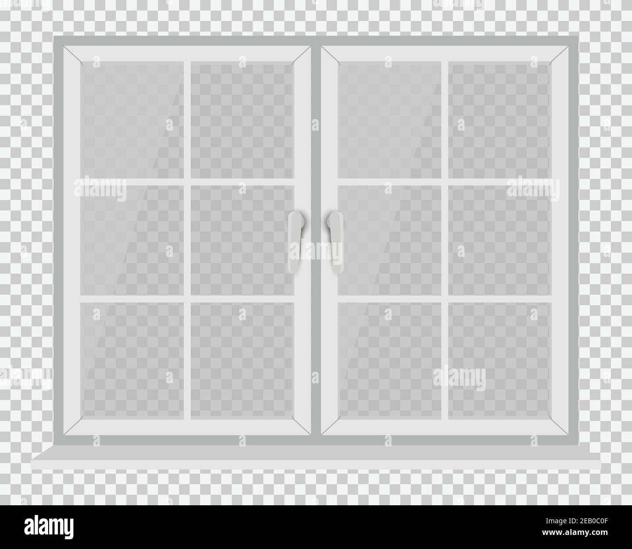 Weißer Fensterrahmen auf transparentem Hintergrund Stock Vektor