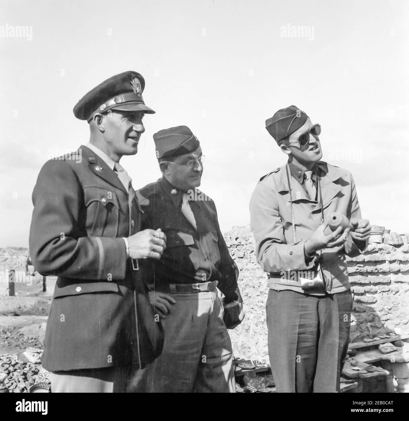 VinVisiting Senior Army Officers in Camp Huckstep, Ägypten, Zweiten Weltkrieg, 1944 Stockfoto