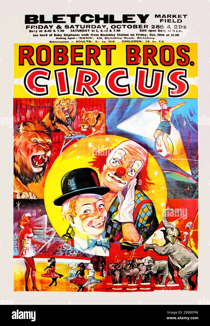 Robert Brothers Circus in Bletchley Markt Field Stockfoto