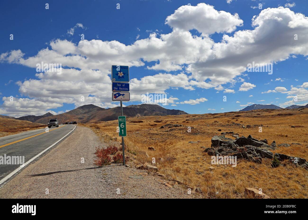 Landschaftlich schöne Straße in Independence Pass - Rocky Mountains, Colorado Stockfoto