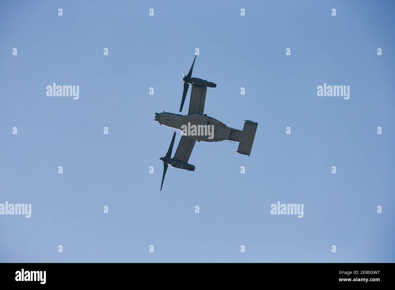 Unter dem Bauch Wagen von Bell Boeing USAF V-22 Osprey Propellor Flugzeug Stockfoto