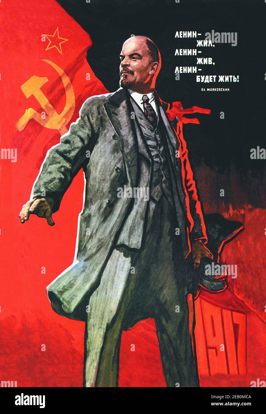 Lenin lebte, Lenin lebt, Lenin wird Live Stockfoto