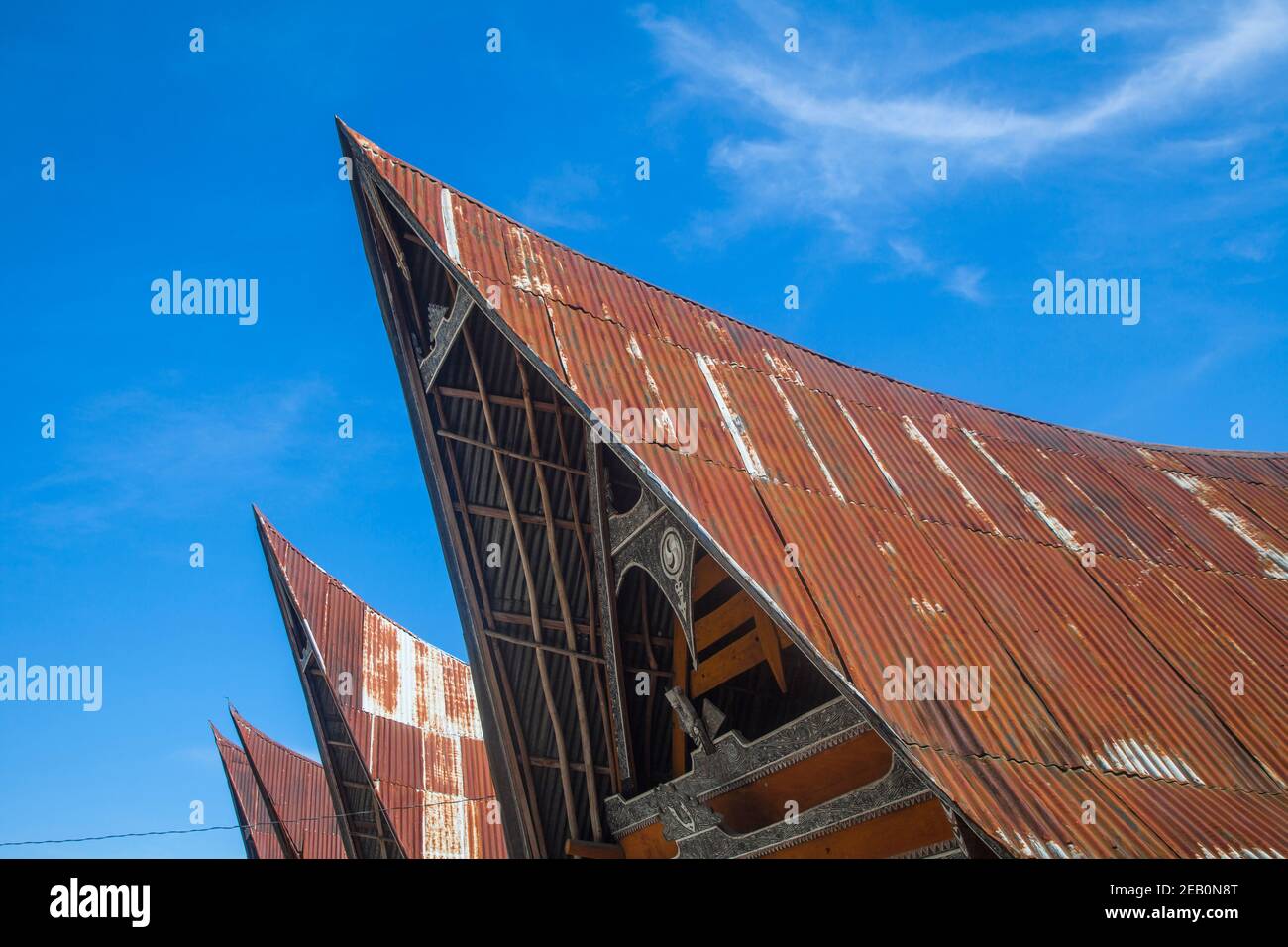 Indonesien, Sumatra, Samosir Insel, Toba See, Ambarita, Siallagan Dorf, traditionelle Batak Häuser Stockfoto