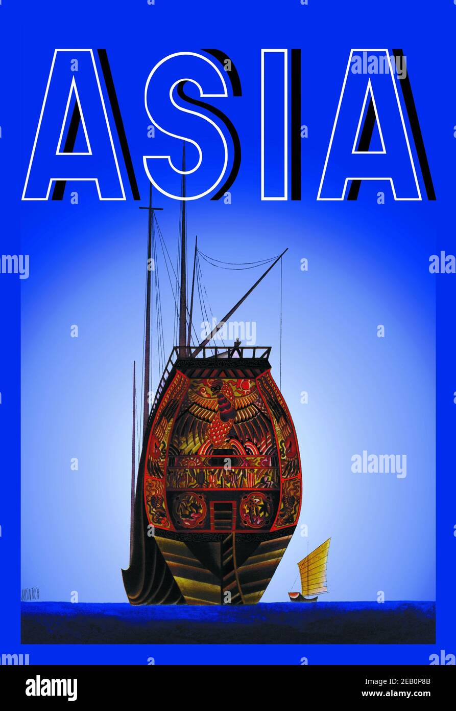 Chinesische Junks mit TITEL 1934 Stockfoto