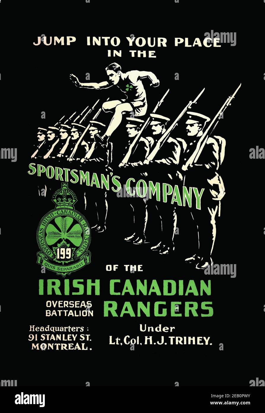 Sportsman's Company (Irish Canadian Rangers) 1918 Stockfoto