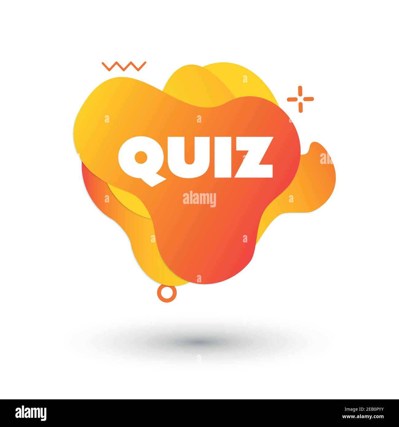 Quiz Logo im Liquid Bubble Stil. Quiz Brainy Spiel. Vektor Stock Vektor