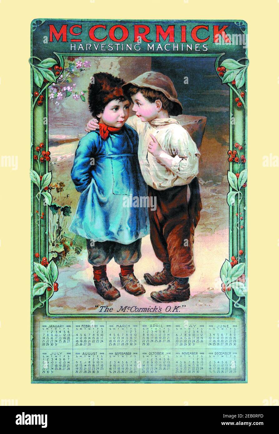 McCormick Kalender - Junglandwirte Stockfoto
