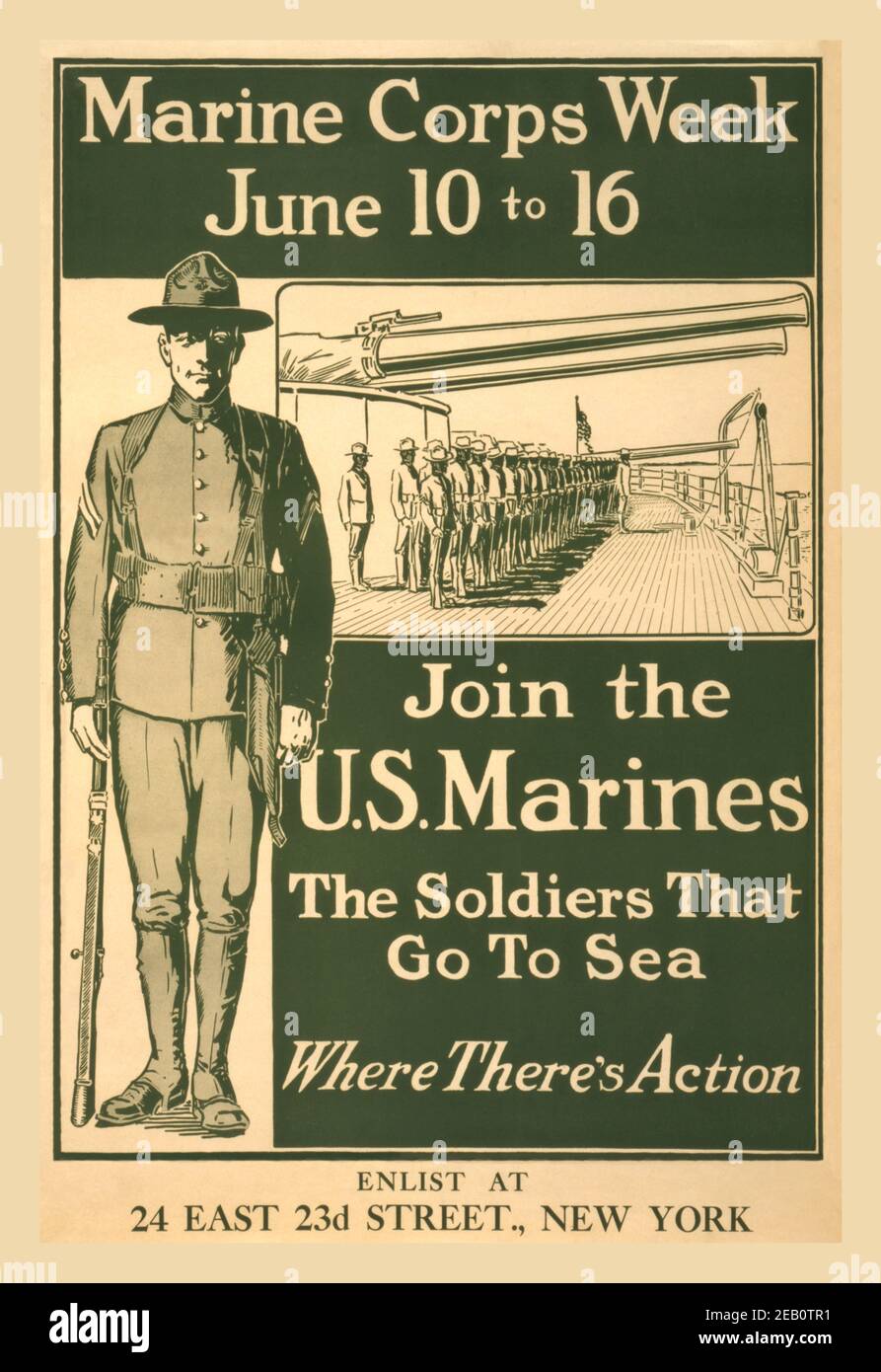 Marine Corps Week, 10. Bis 16. Juni - Werden Sie Teil der U.S. Marines 1917 Stockfoto
